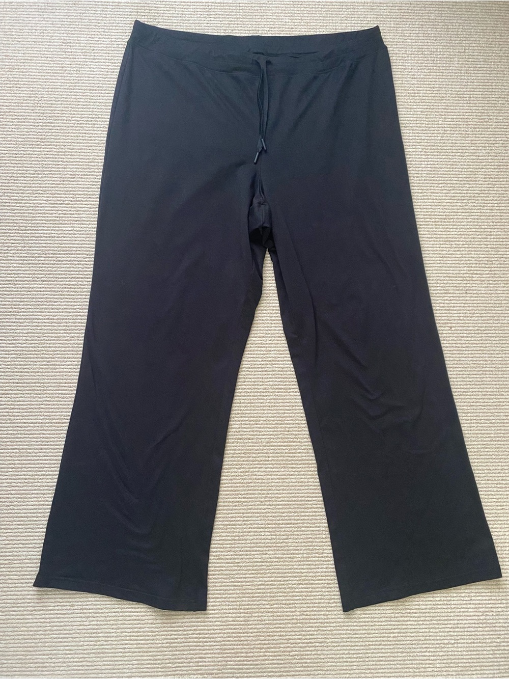 Quince FlowKnit Wide-Leg Lounge Pants Black Loungewear XL